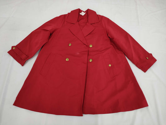 CHANEL Coco Button Silk Trench Coat, Size 38