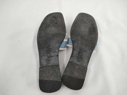 HERMES Oran Denim Sandals, Size 38 1/2