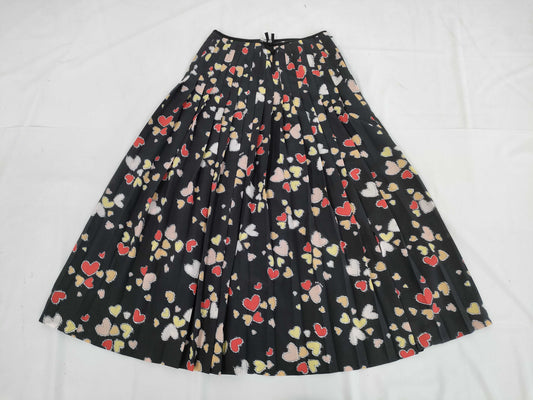 Miu Miu Miu Miu Heart Print Pleated Skirt Size 42