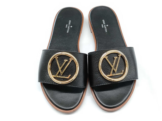 LOUIS VUITTON LOUIS VUITTON Louis Vuitton LV Circle Logo Lockit Sandals Size 35 1/2 Mules