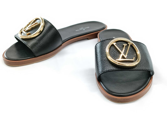 LOUIS VUITTON LOUIS VUITTON Louis Vuitton LV Circle Logo Lockit Sandals Size 35 1/2 Mules