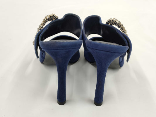 LOUIS VUITTON LOUIS VUITTON LV Circle Logo Suede Beaded Pumps Size 35