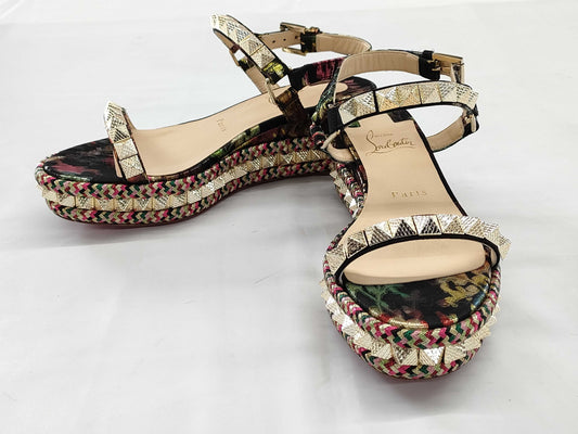  Christian Louboutin Christian Louboutin Studded Wedge Sandals Size 36