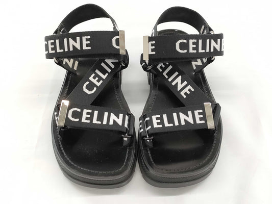 CELINE Logo Leo Strap Sandals Size 38