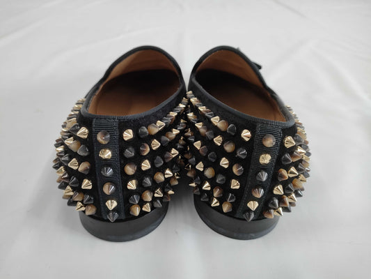 Christian Louboutin Studded Tassel Leather Loafers, Size 40