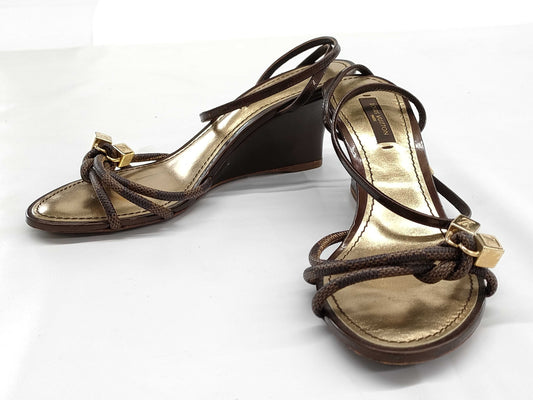 LOUIS VUITTON LOUIS VUITTON Louis Vuitton Damier Wedge Sole Sandals Size 36