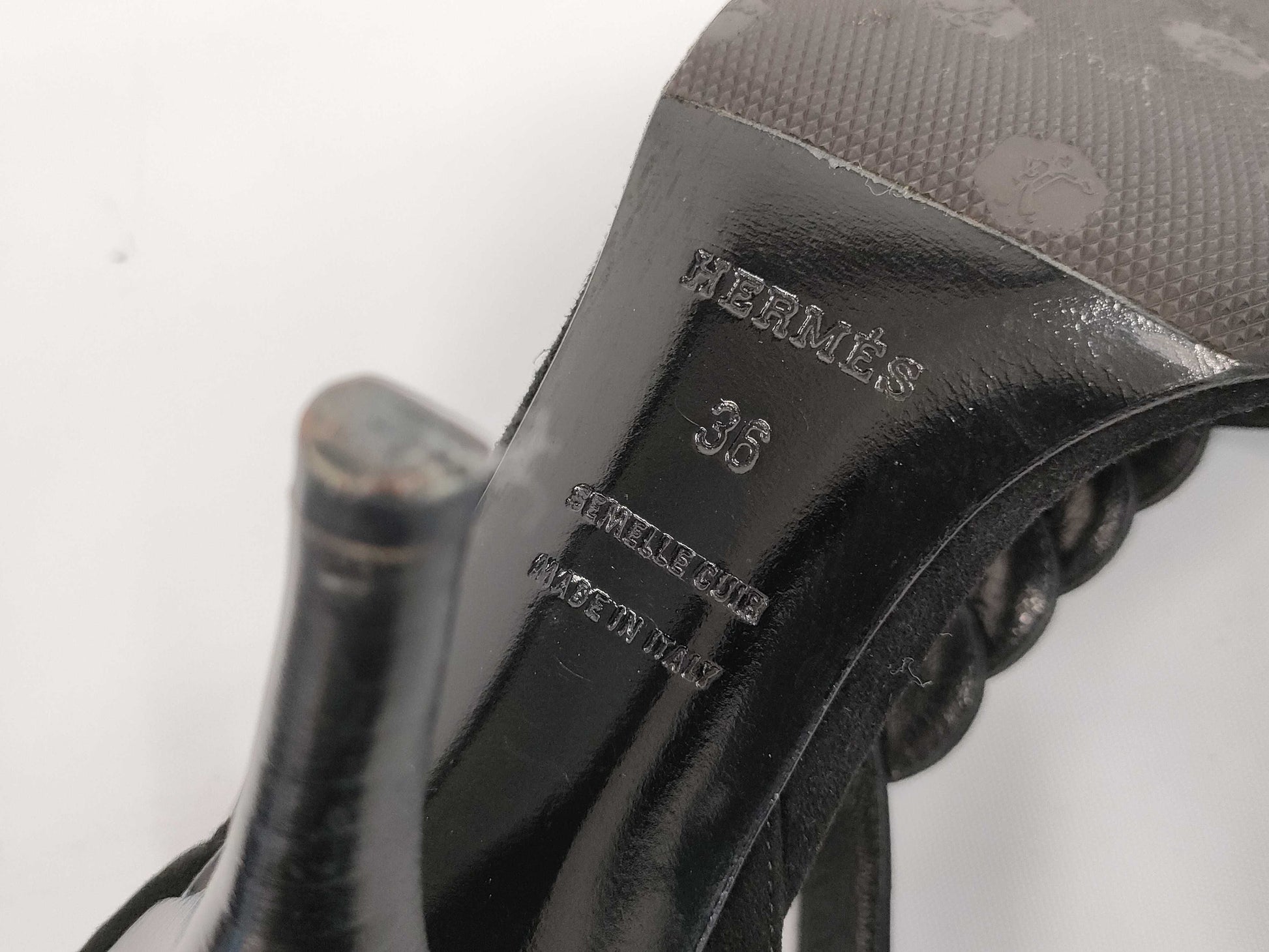 HERMES Torsade Suede Sandals Size 36