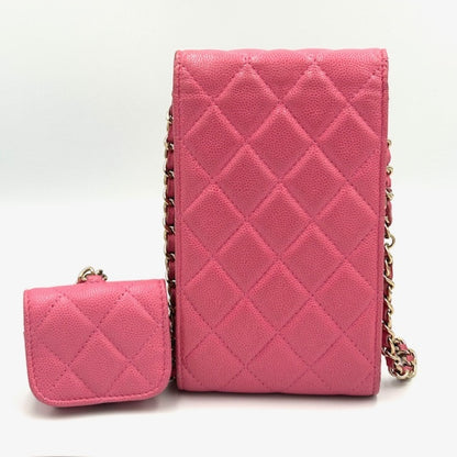 CHANEL Caviar Skin Smartphone Shoulder Bag AP2033