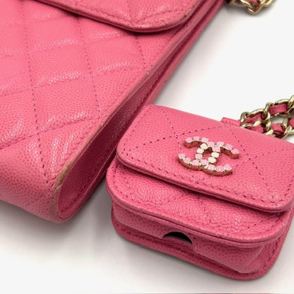 CHANEL Caviar Skin Smartphone Shoulder Bag AP2033