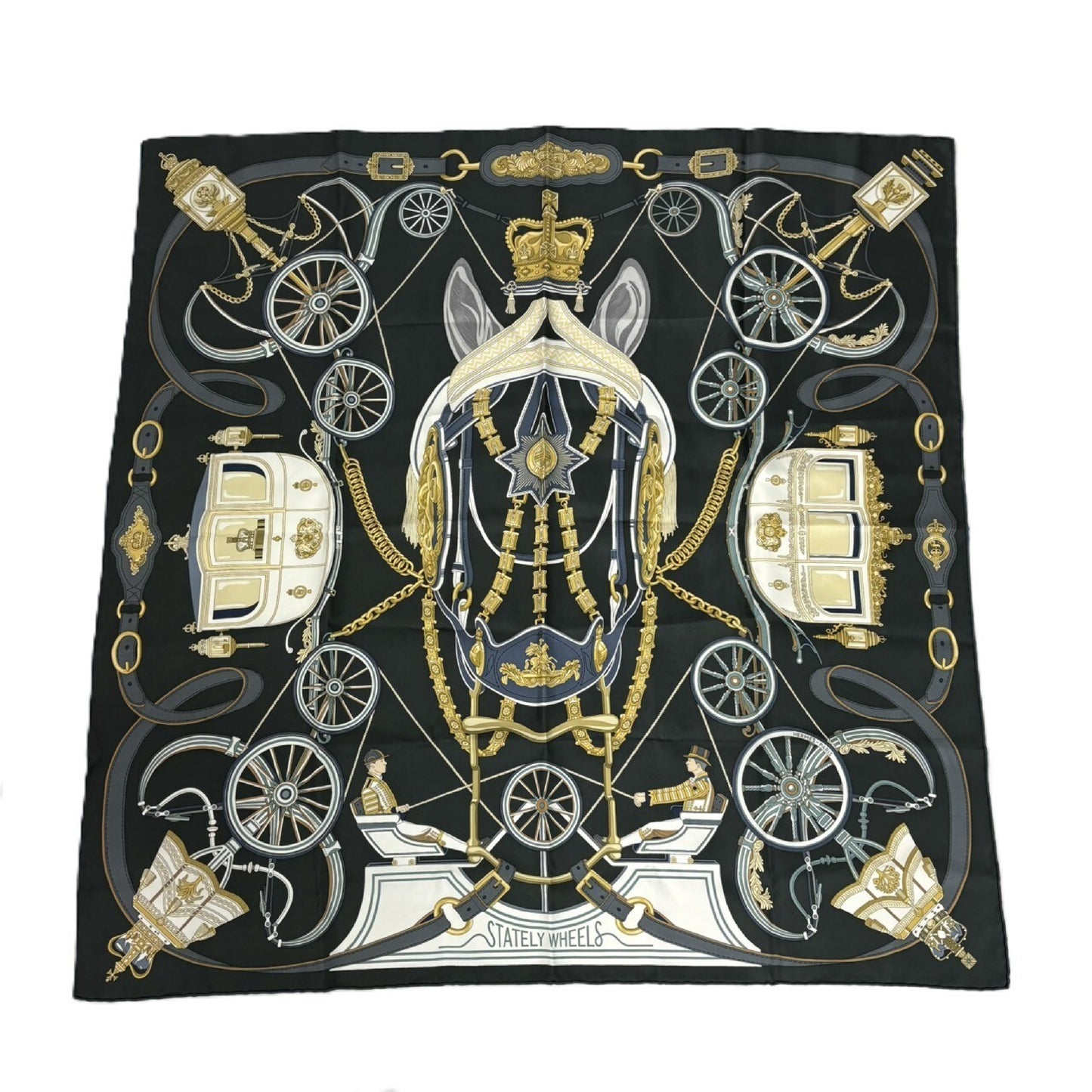 HERMES Carre Stately Wheels Scarf Scarf