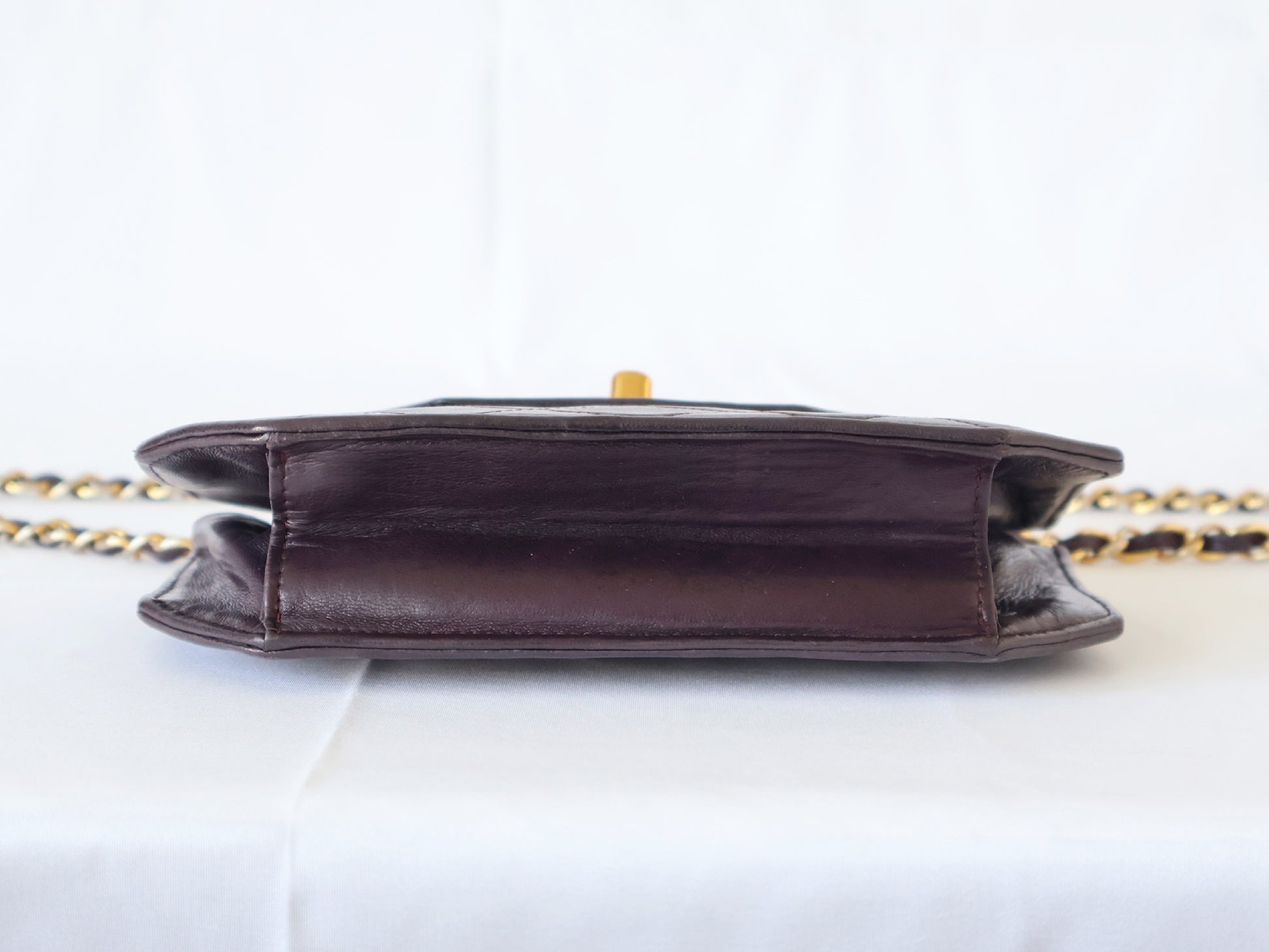 CHANEL Octagon Matelasse Lambskin Chain Shoulder Bag, Purple, Seal Included, No. 1