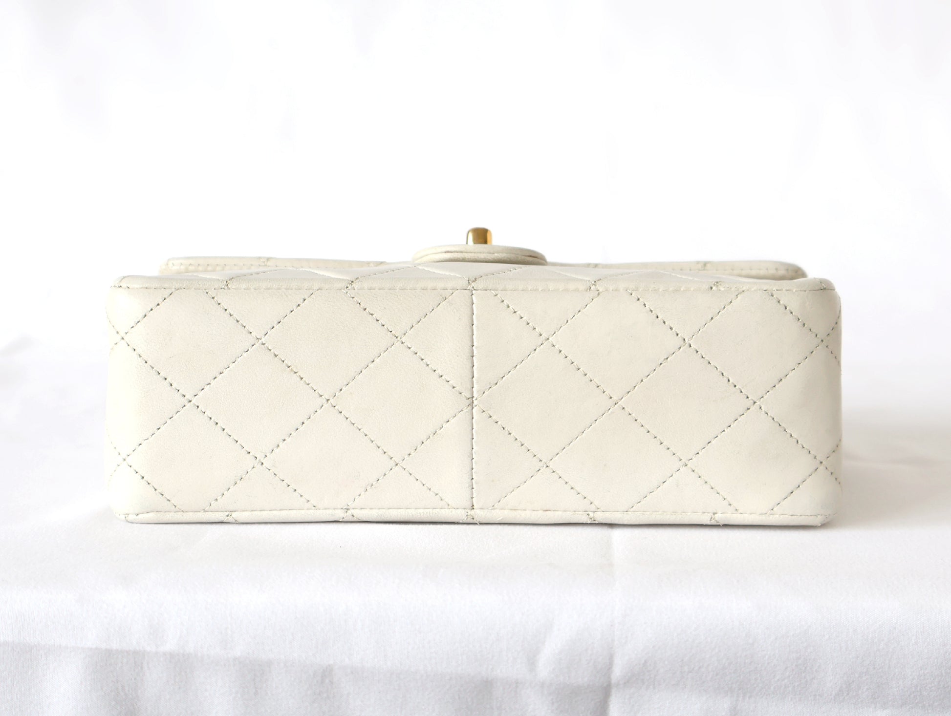 CHANEL Mini Matelasse Lambskin Chain Shoulder Bag, White, with Seal, No. 1