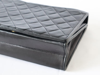 CHANEL Matelasse Lambskin Black Chain Shoulder Bag