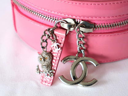 CHANEL Seal 26 Series Enamel Round Chain Shoulder Bag Pink