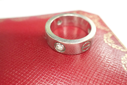 Cartier Love #47 3PD White Gold AU750 8.2g Ring 