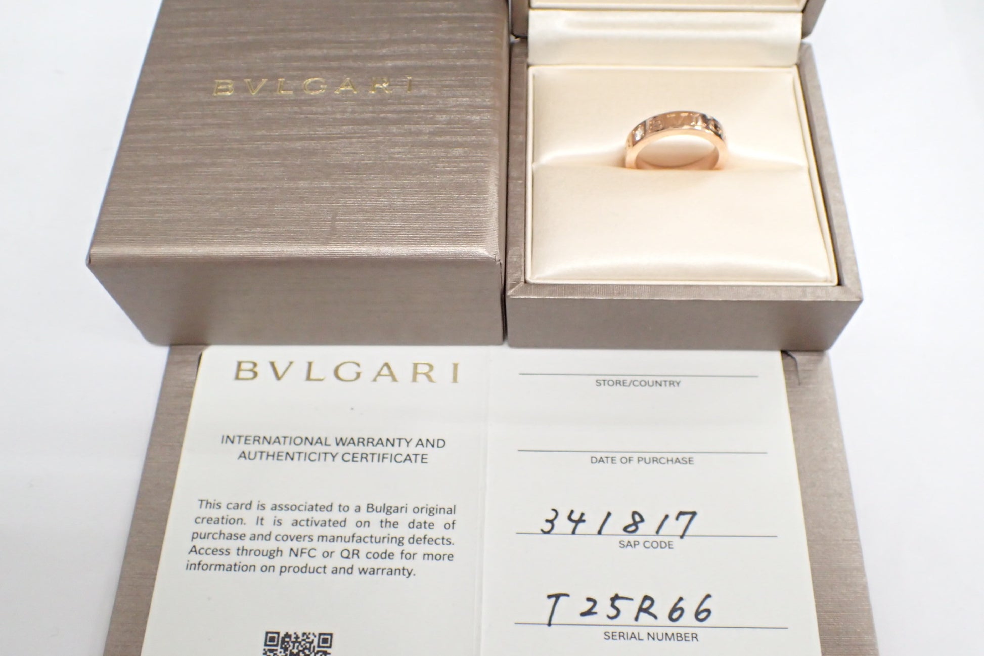 BVLGARI Double Logo # 1PD PG AU750 5.8g Ring 