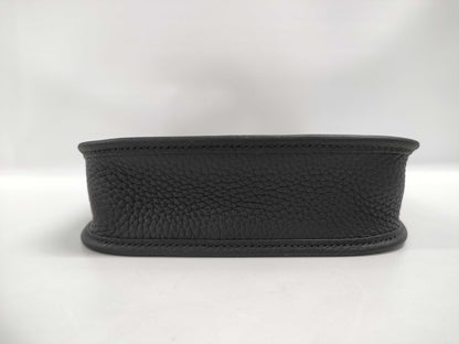 HERMES Evelyn TPM Black Taurillon Clemence Leather Shoulder Bag with Gold Hardware and Double Stamp