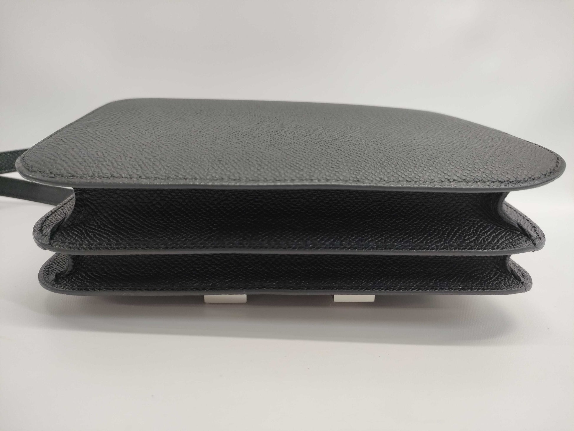 HERMES Constance Miroir 19 Black Epsom Shoulder Bag with Silver Hardware and K Stamp