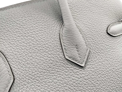 HERMES Birkin 25 Green Pantan Togo Silver Hardware K Stamp Handbag