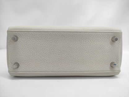 HERMES Kelly 25 Beton Togo Silver Hardware W Stamp Handbag