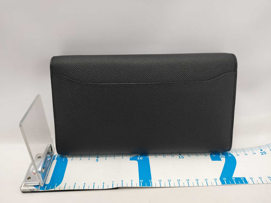 HERMES Constance To Go Black Epson Gold Hardware W Stamp Wallet