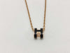 HERMES "Mini Pop H" Black and Pink Gold Hardware Necklace