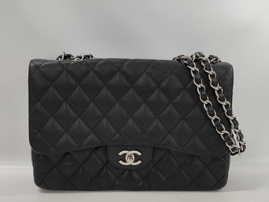 CHANEL Deca Matelasse 30 Caviar Double Chain Shoulder Bag