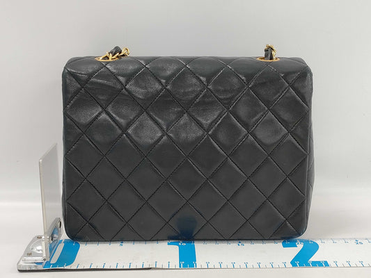 CHANEL Mini Matelasse Lambskin Chain Shoulder Bag, Black, No. 1