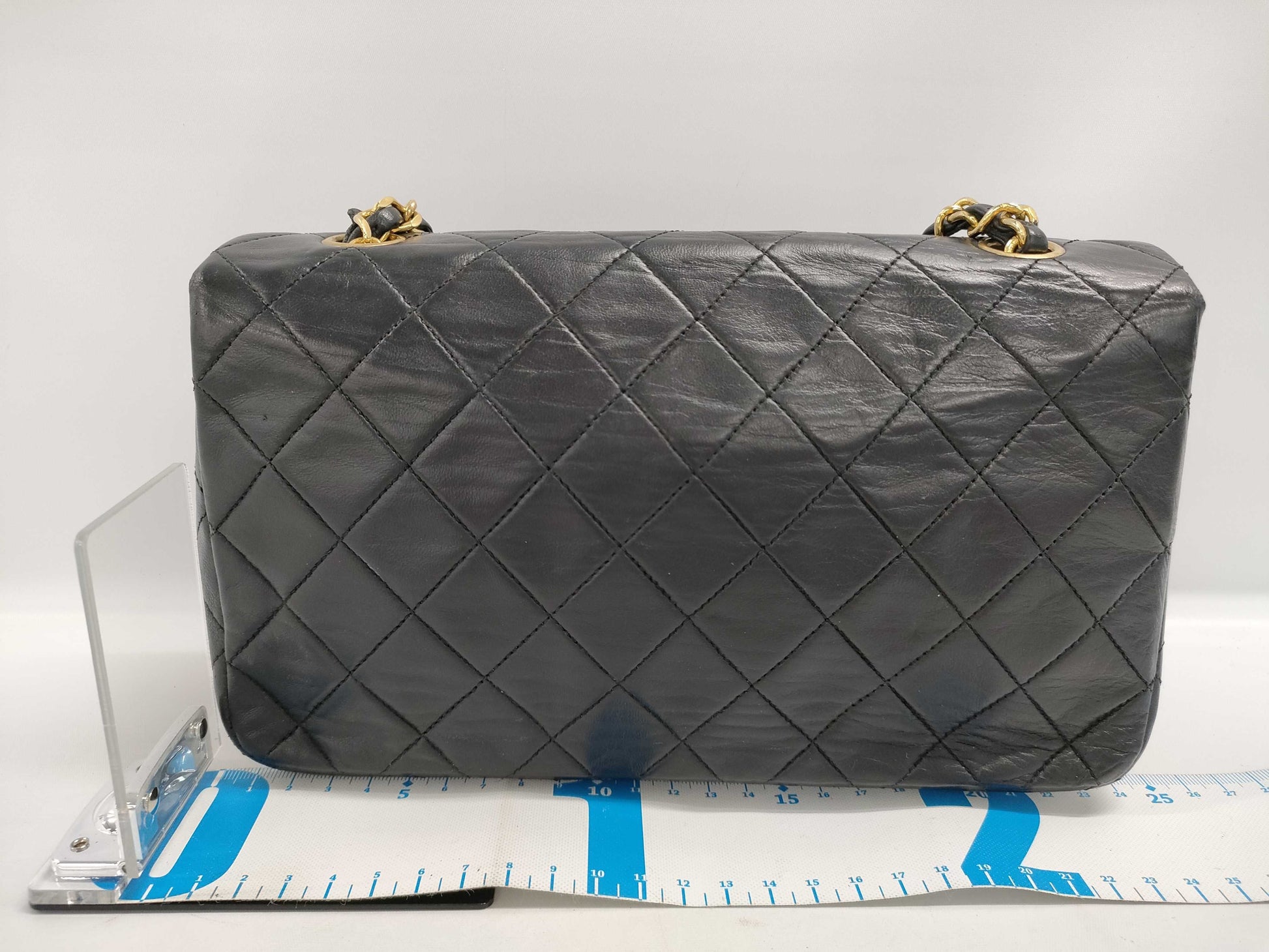 CHANEL Full Flap Matelasse Lambskin Chain Shoulder Bag with Seal Remnants