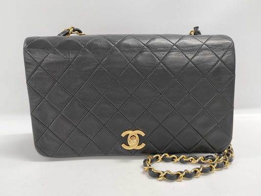 CHANEL Full Flap Matelasse Lambskin Chain Shoulder Bag with Seal Remnants