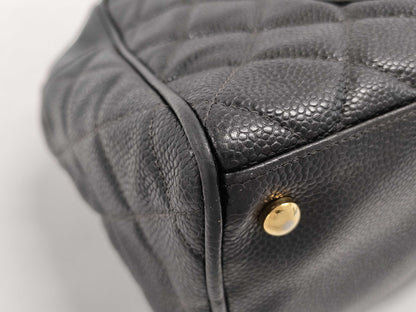 CHANEL Matelasse Caviar Leather Handbag, Black, GD Hardware, Boutique Seal