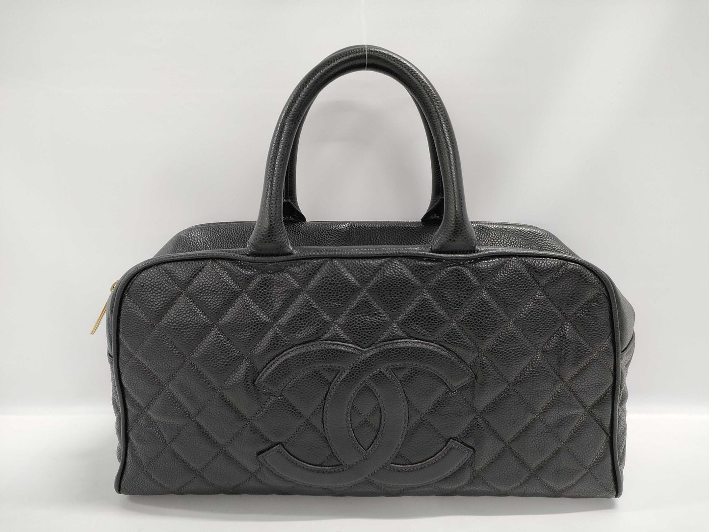 CHANEL Matelasse Caviar Leather Handbag, Black, GD Hardware, Boutique Seal