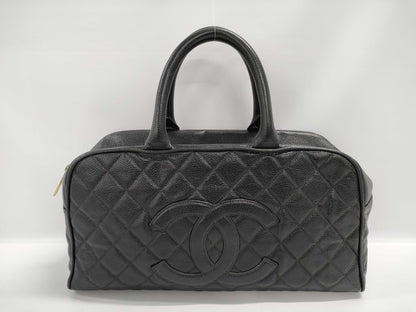 CHANEL Matelasse Caviar Leather Handbag, Black, GD Hardware, Boutique Seal