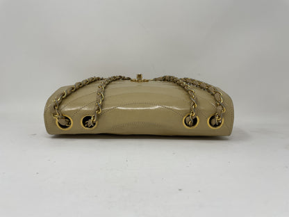 CHANEL CHANEL Shoulder Bag Lambskin Wave Stitch Beige Shoulder Bag