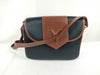 Yves Saint Laurent Y logo shoulder bag in navy and brown