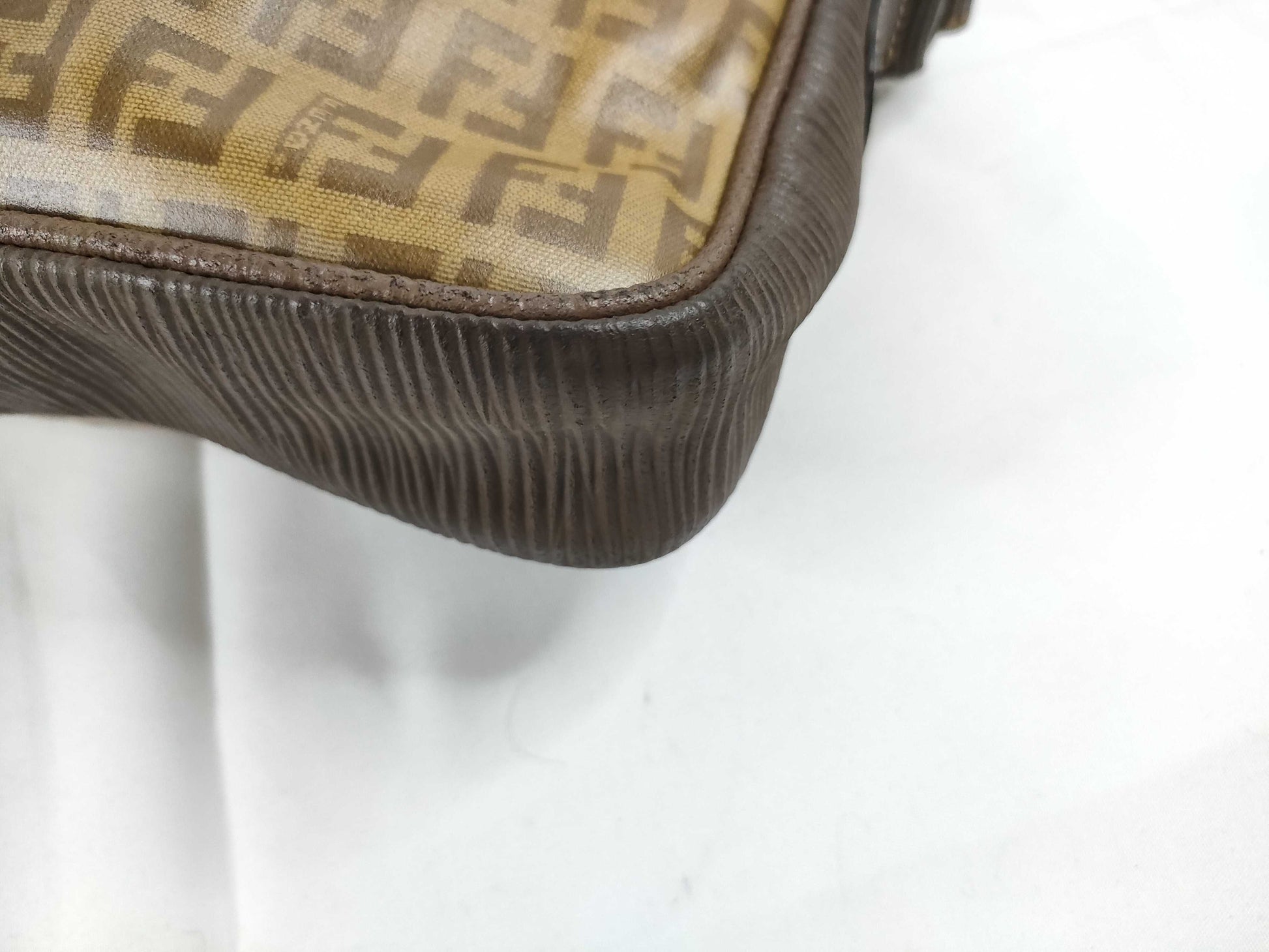 FENDI Zucchino Shoulder Bag Leather Shoulder Bag