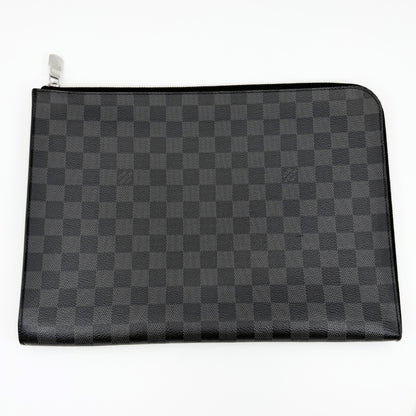 LOUIS VUITTON Damier Graphite Pochette Jour GM N64437 Clutch Bag, Box and Dust Bag Included