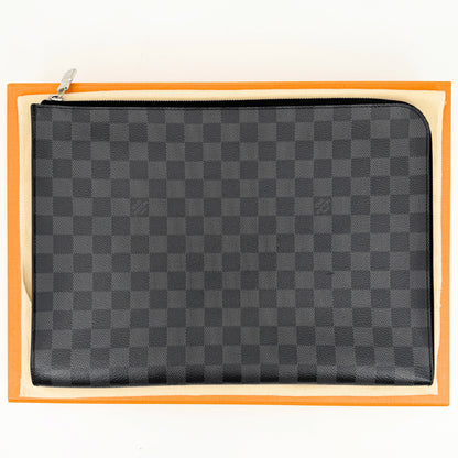 LOUIS VUITTON Damier Graphite Pochette Jour GM N64437 Clutch Bag, Box and Dust Bag Included