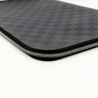 LOUIS VUITTON Damier Graphite Pochette Jour GM N64437 Clutch Bag, Box and Dust Bag Included