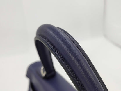 HERMES Kelly 32 Le Tourne Touch Evercolor Blue Ankle x Blue Zellige Silver Hardware D: 2019 Handbag