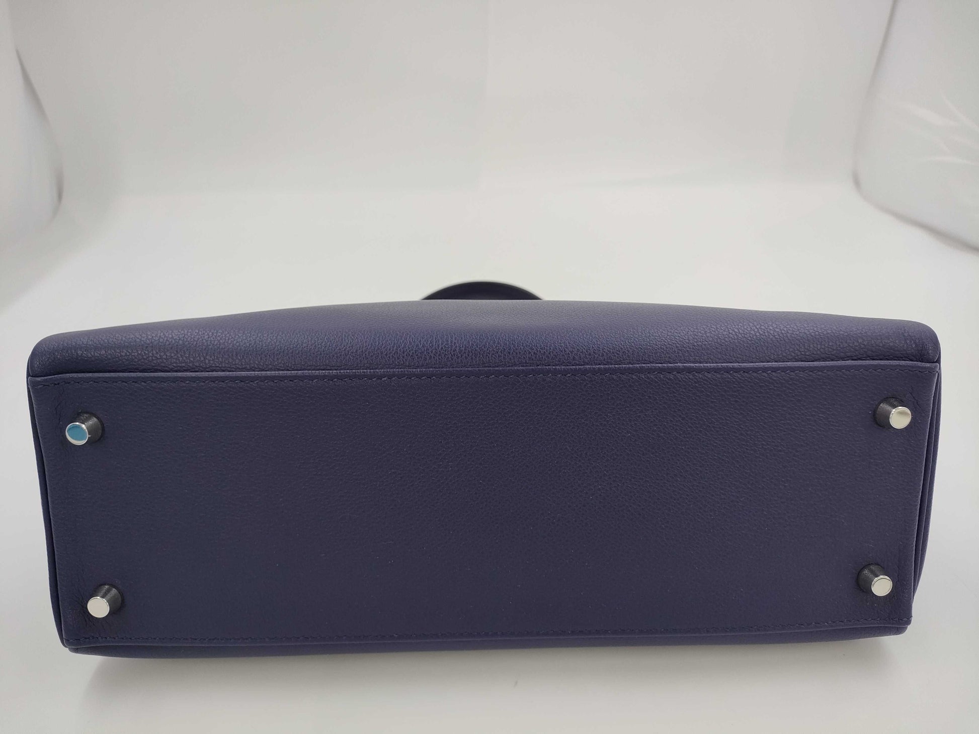 HERMES Kelly 32 Le Tourne Touch Evercolor Blue Ankle x Blue Zellige Silver Hardware D: 2019 Handbag