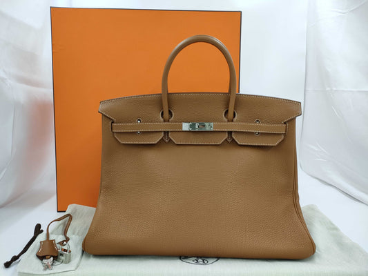 HERMES Birkin 40 Togo Gold with Silver Hardware, Handbag