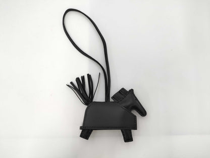 HERMES Rodeo Cool Anjo Milo Leather Studs Black/Silver K Stamp Charm