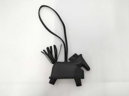 HERMES Rodeo Cool Anjo Milo Leather Studs Black/Silver K Stamp Charm