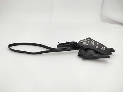 HERMES Rodeo Cool Anjo Milo Leather Studs Black/Silver K Stamp Charm