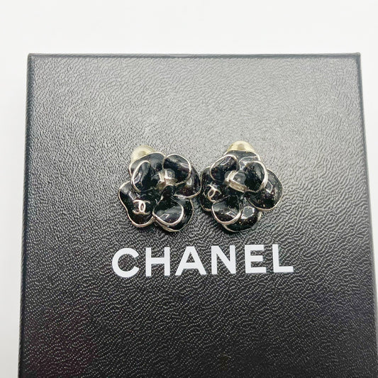 CHANEL 09P Camellia Earrings Flower Earrings