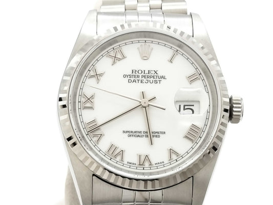 ROLEX Datejust 16234 F858097 White Roman Men's Watch