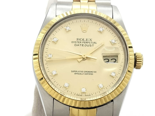 ROLEX Datejust 16013G R330118 Champagne Dial Men's Watch
