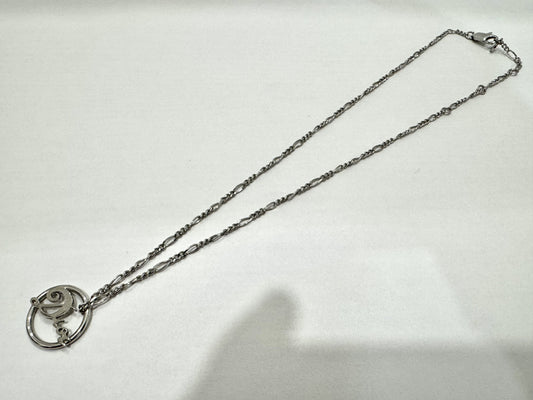 Dior DIOR logo silver necklace