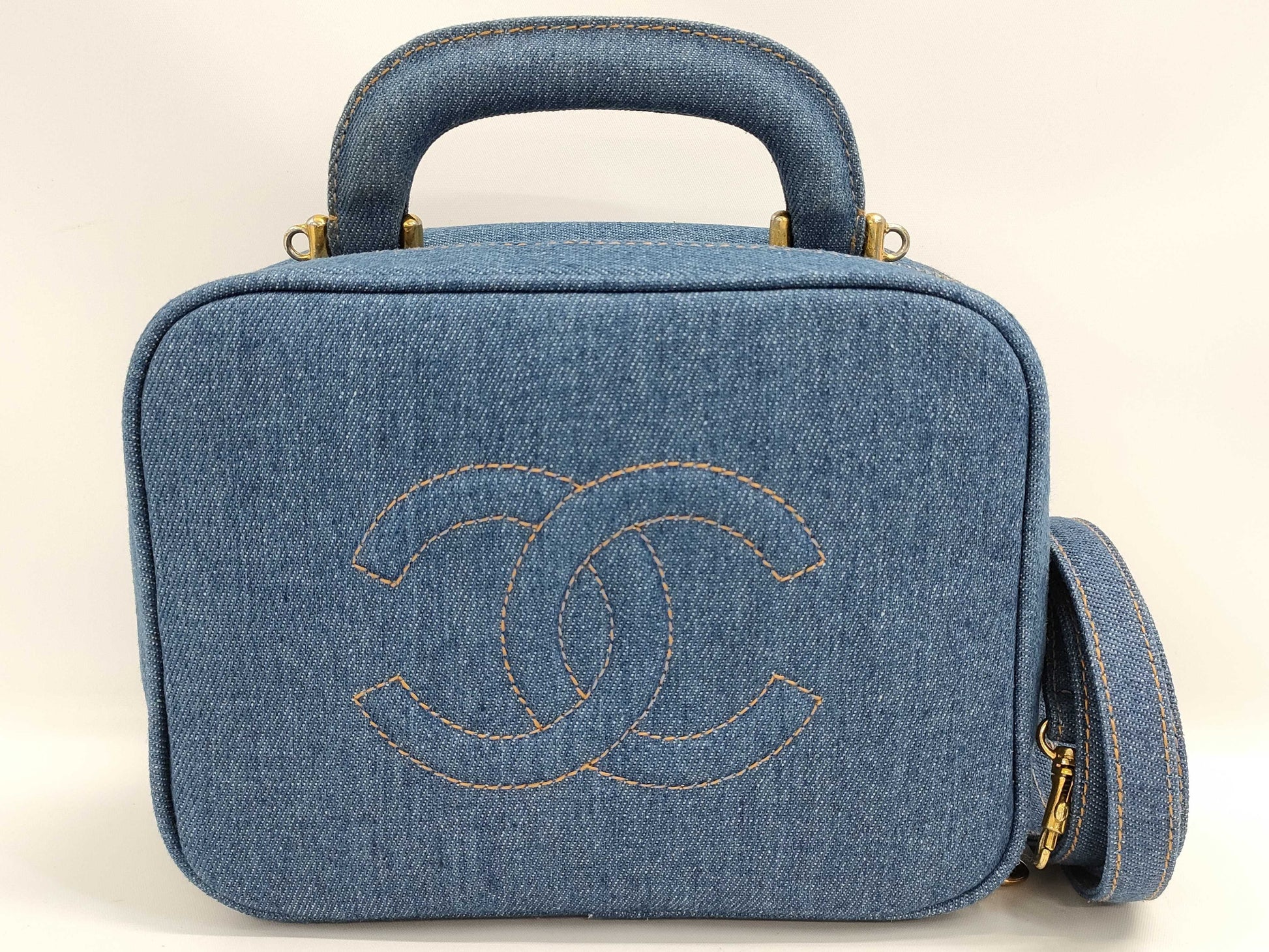 CHANEL Coco Mark Denim 2-Way Vanity Bag